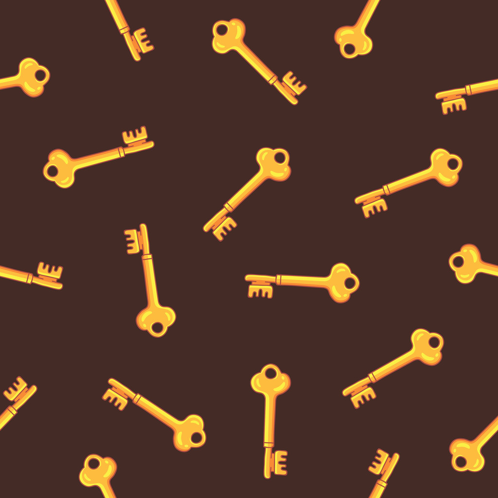 Бесшовный векторный рисунок золотых ключей
 - Вектор,изображение