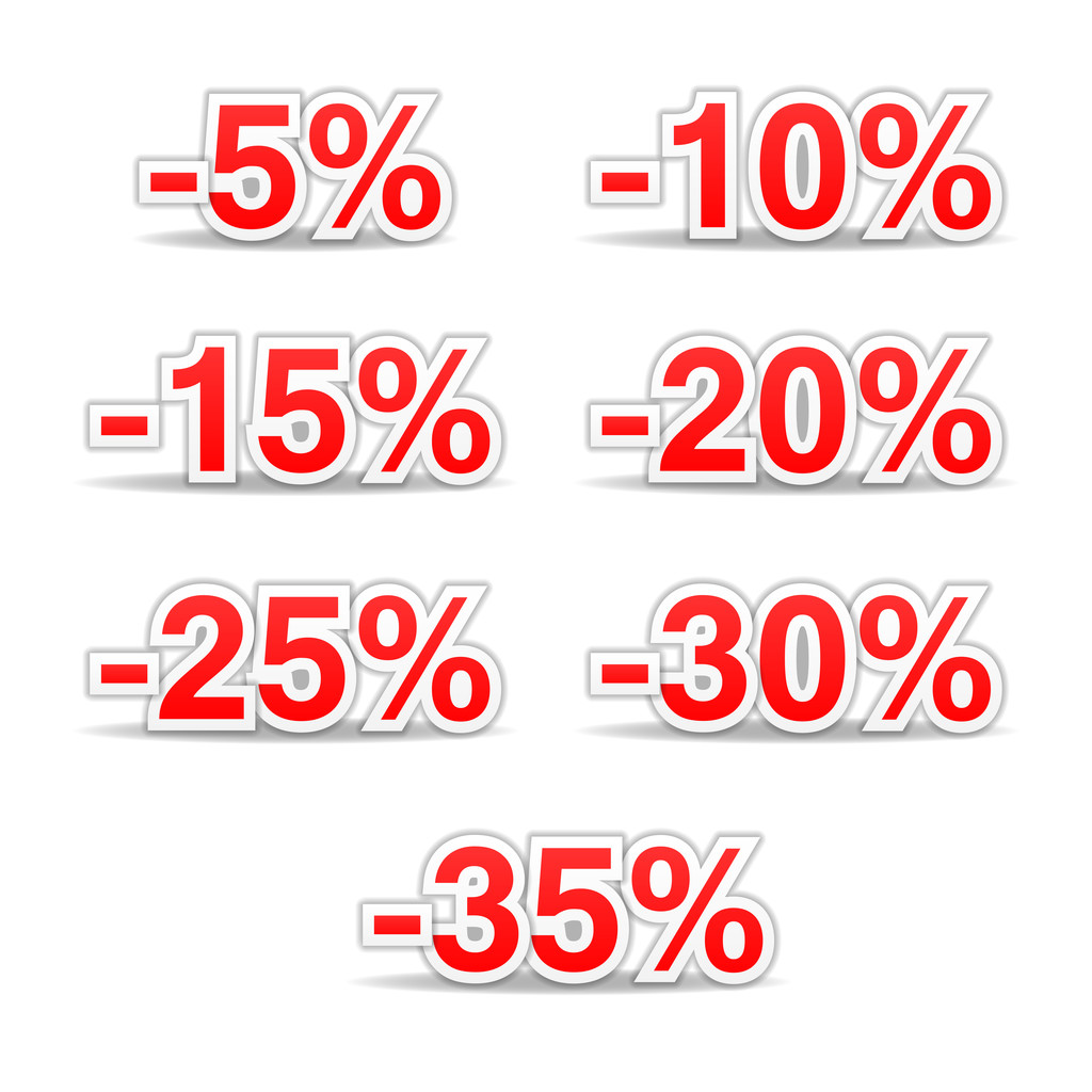 Sale, discount, percentage, isolated, vector - Vektori, kuva