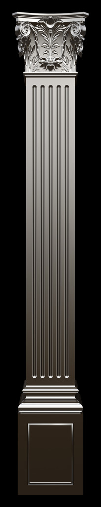 Columnas cromadas aisladas sobre fondo negro
 - Foto, Imagen