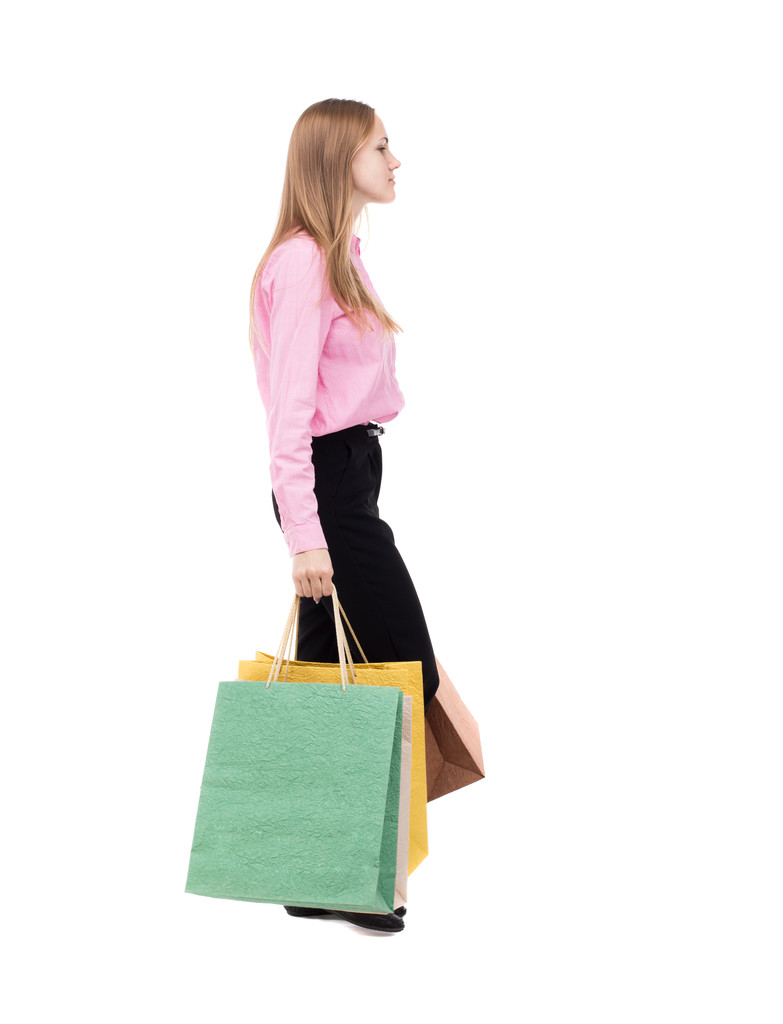 femme avec sacs à provisions - Photo, image