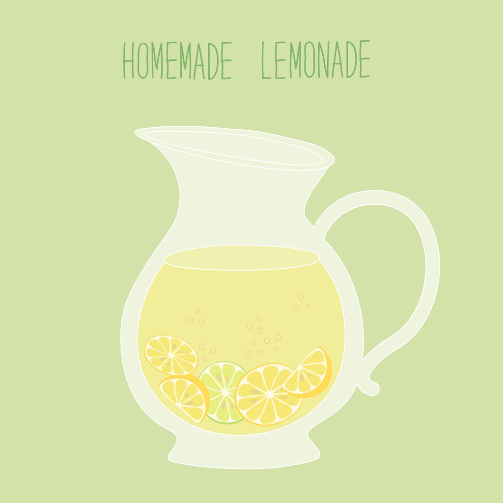 kaart met verse limonade - Vector, afbeelding
