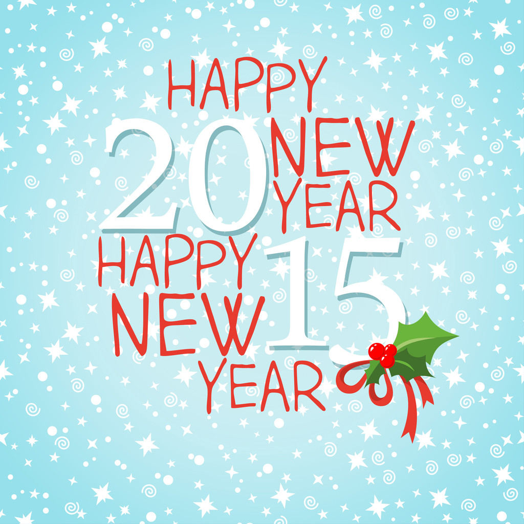 2015 Ευτυχισμένο το νέο έτος ευχετήρια κάρτα. - Διάνυσμα, εικόνα
