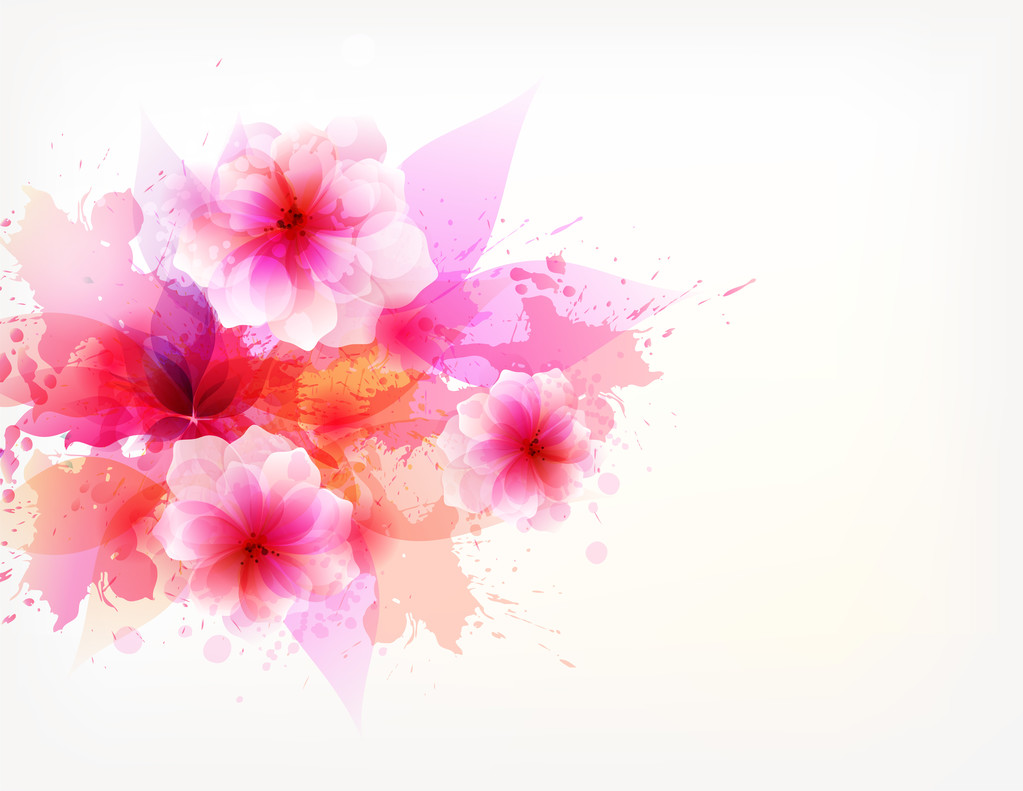 Watercolor background with colorful flowers - Vector, Image