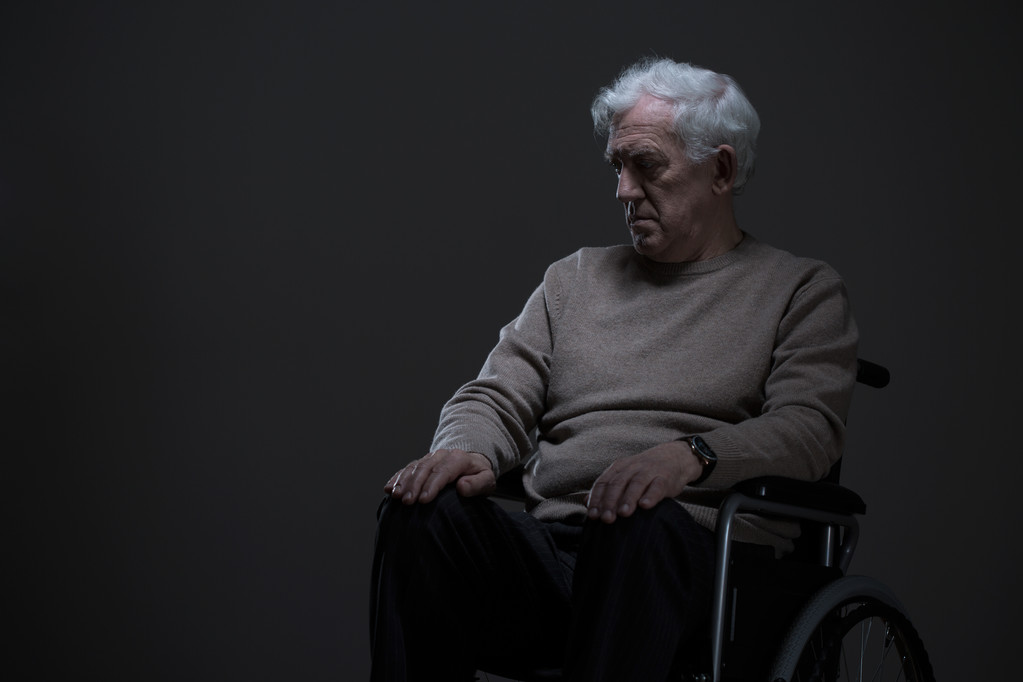 Disabled and lonely old man - Photo, Image