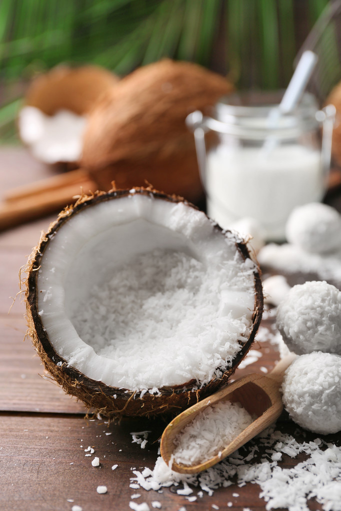 Cukierki w płatki kokosowe - Zdjęcie, obraz