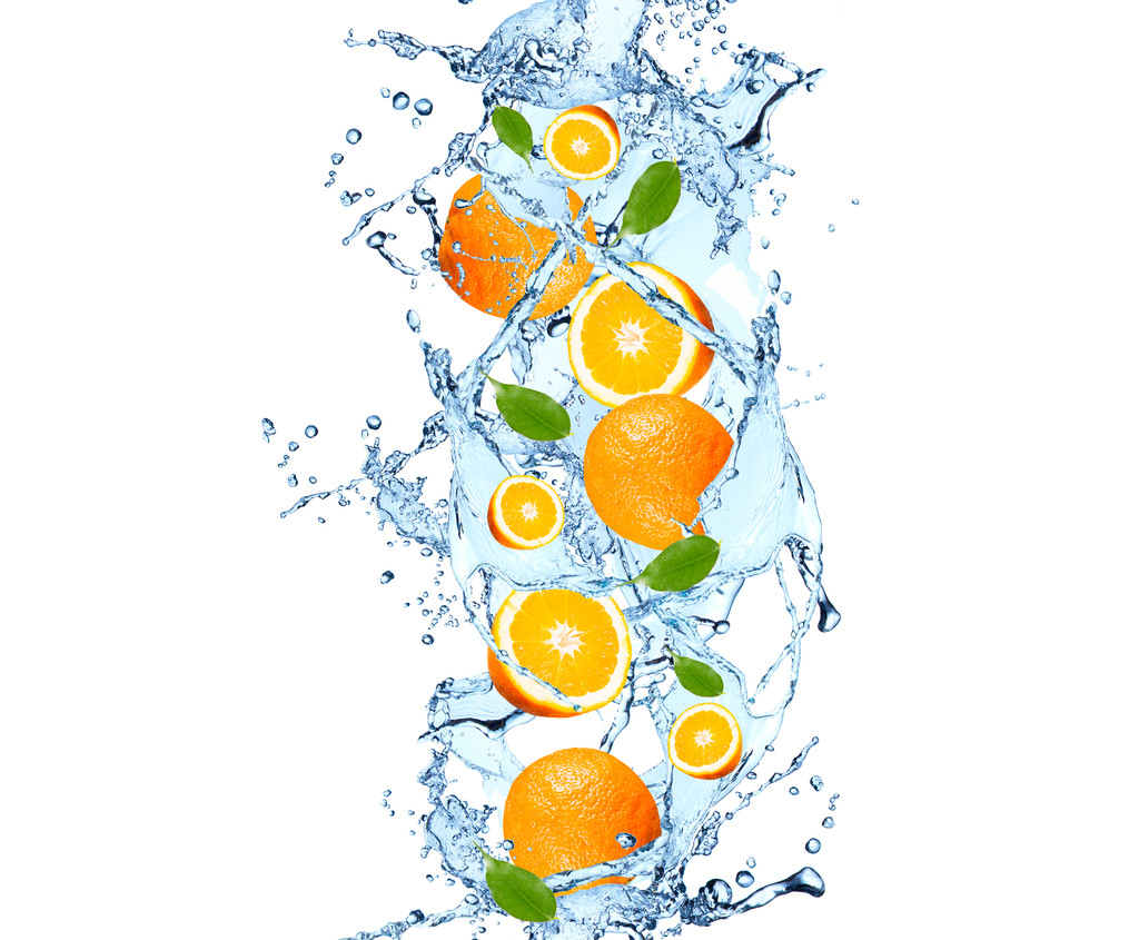 Φρέσκα φρούτα, πορτοκαλί στο νερό - Φωτογραφία, εικόνα
