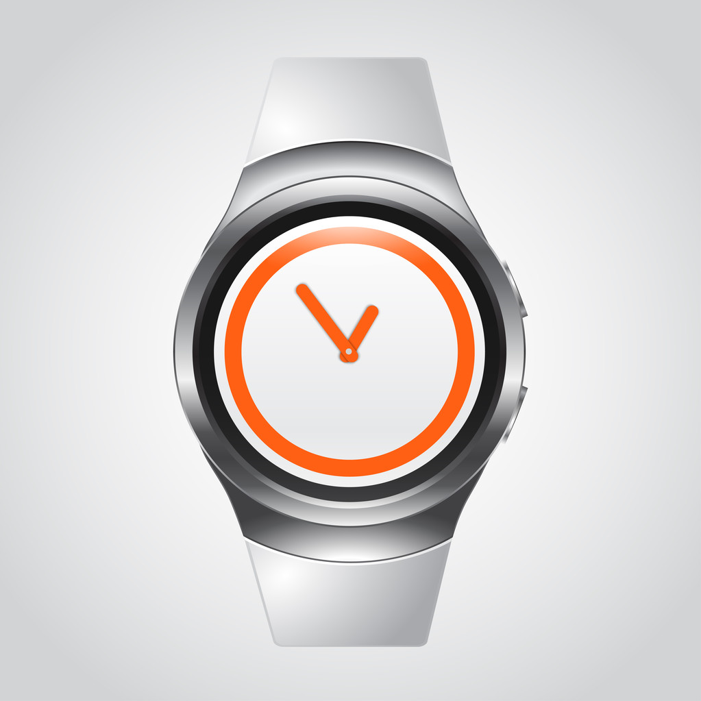 Современный Smart Watch Mockup с белым ремешком
 - Вектор,изображение