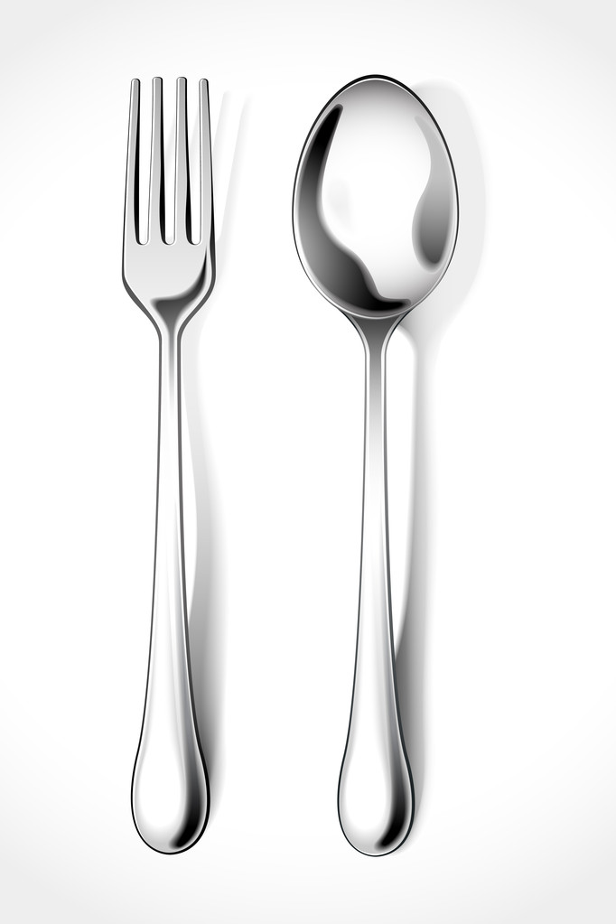 vork en lepel - Vector, afbeelding