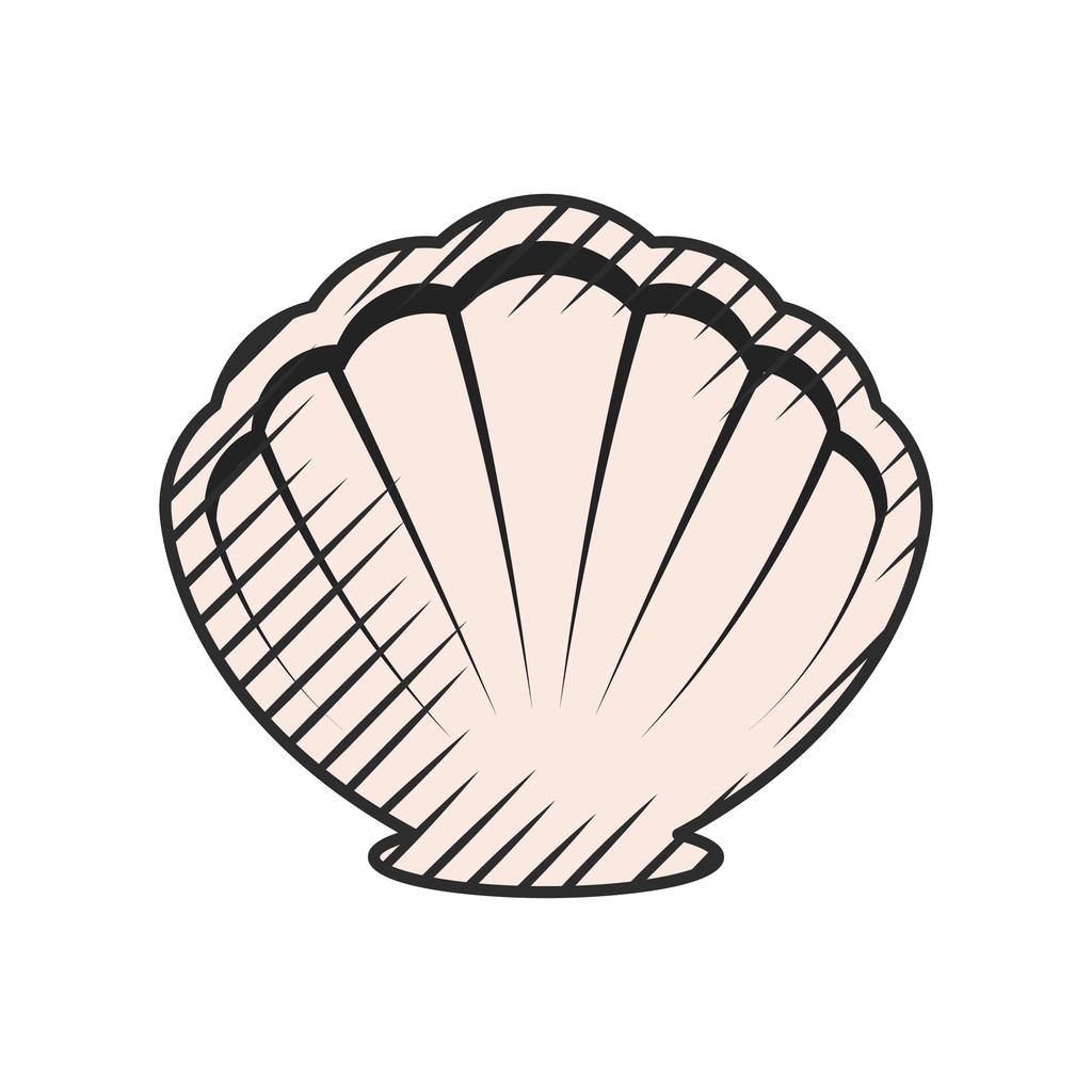 ícone de shell no fundo branco
 - Vetor, Imagem