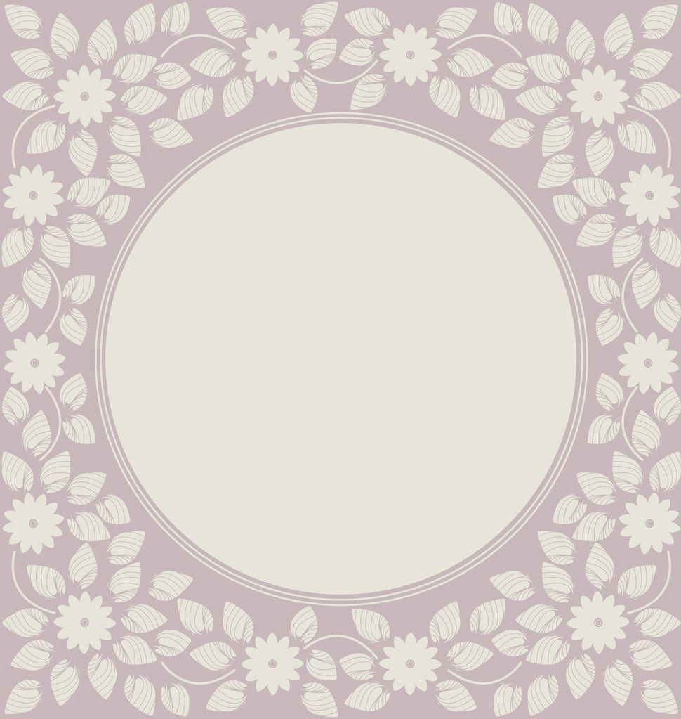 Roztomilý kruh rám s elegantní květy a listy - Vektor, obrázek