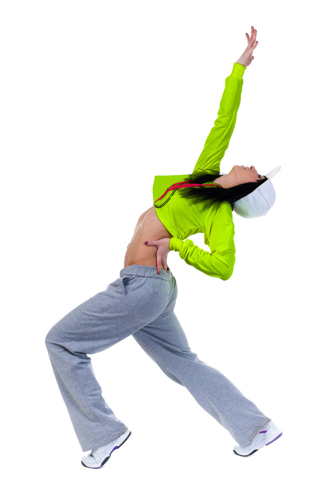 danseuse de style moderne montrant quelques mouvements sur fond blanc isolé
 - Photo, image