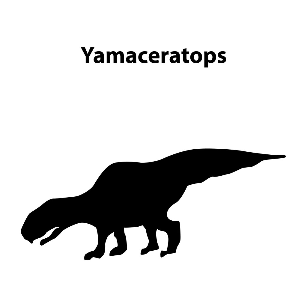 Silueta de dinosaurio Yamaceratops
 - Vector, Imagen