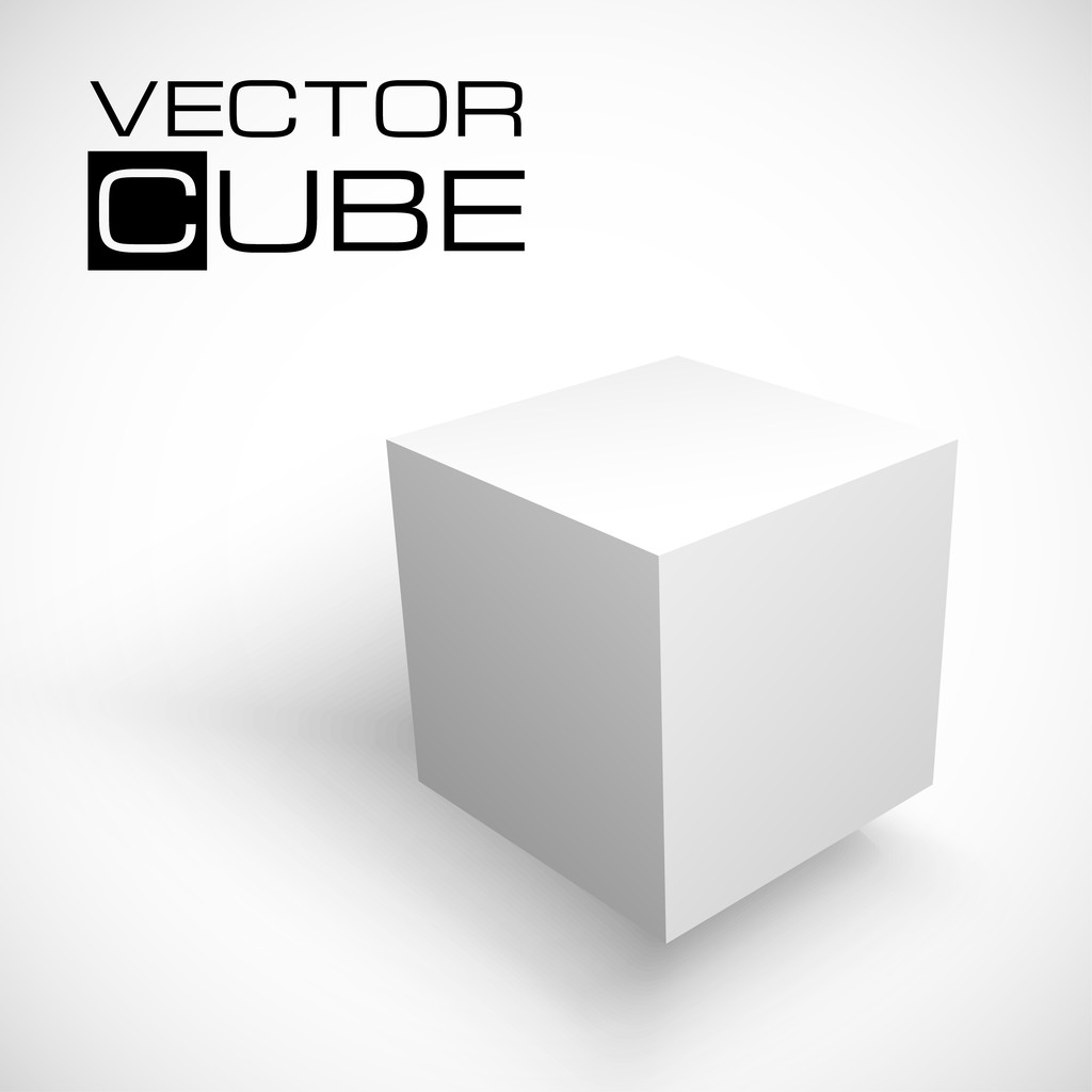 3D cube isolated on white background. - Vector, Image