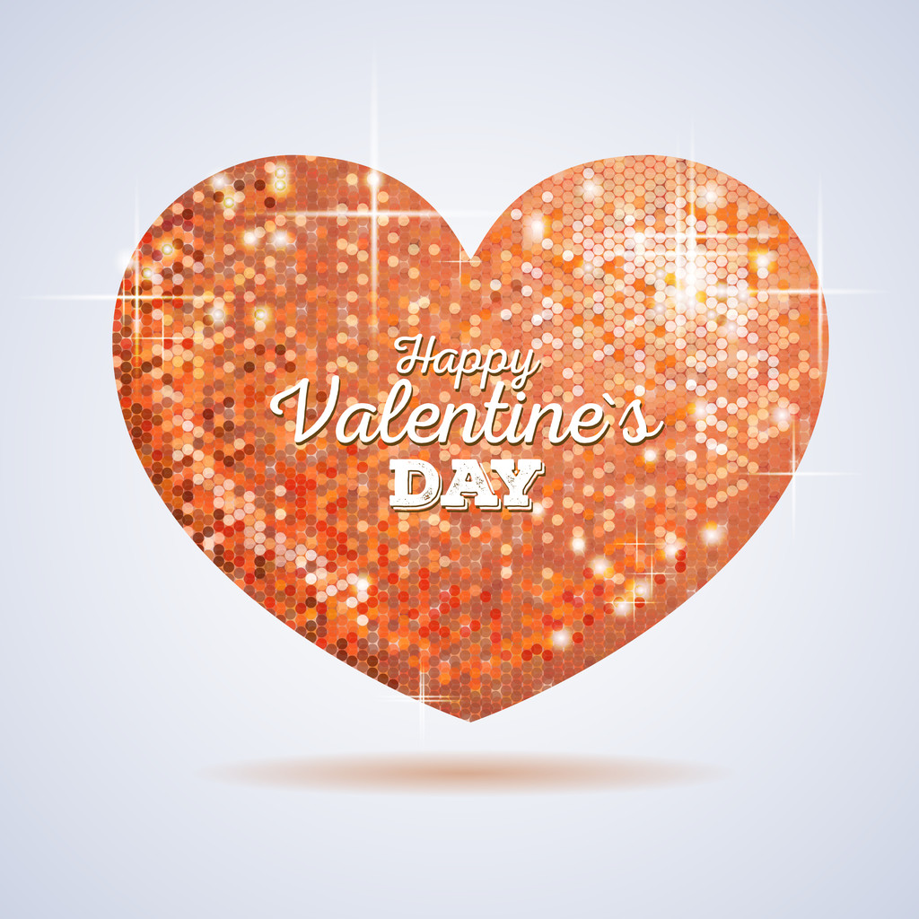 Valentine sparkle golden love heart - Vector, Image