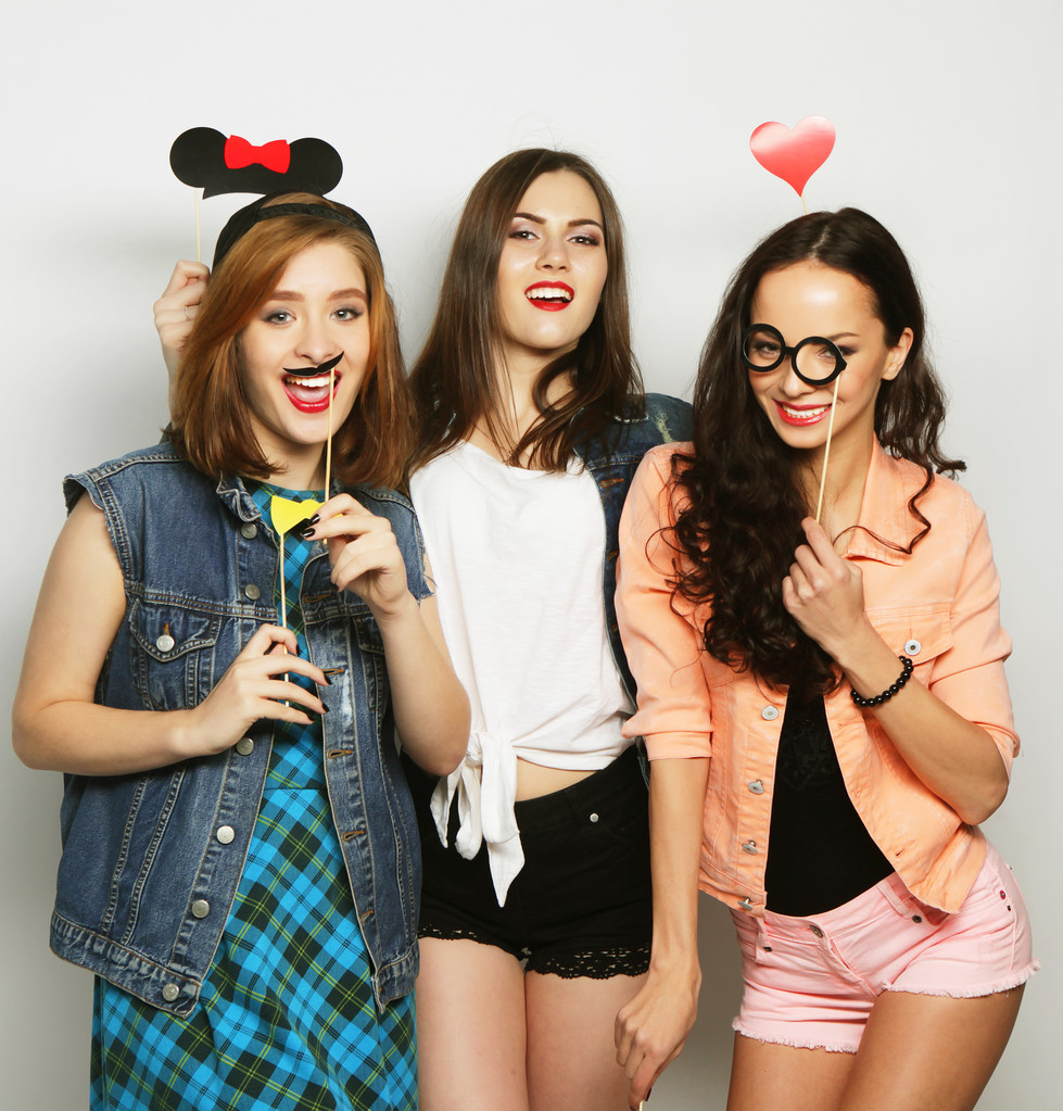 hipster girls best friends ready for party - Photo, Image