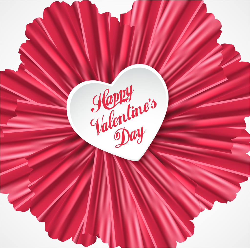 Valentine srdce červenou saténovou texturou pozadí - Vektor, obrázek