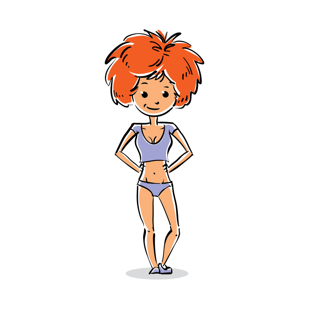 eautiful red-haired lady - Vector, Image