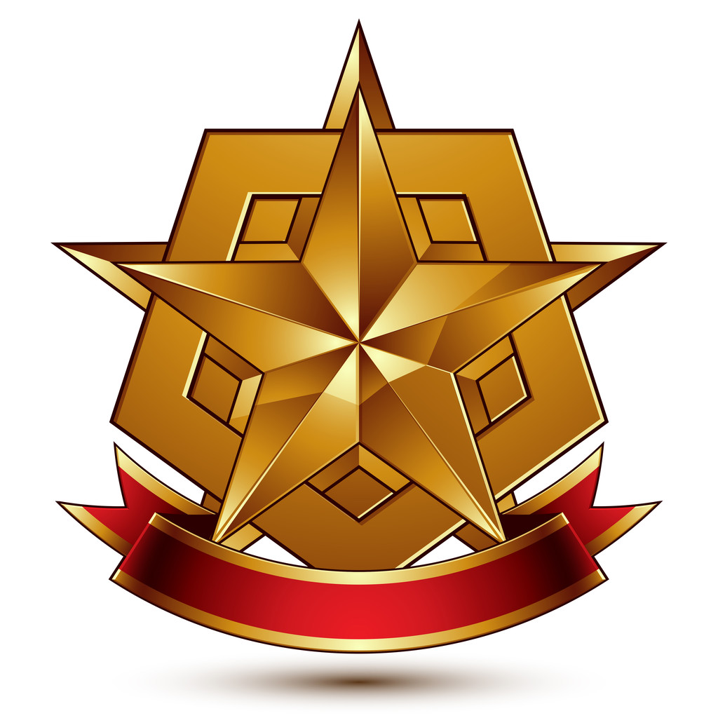 Pětiúhelníkové Zlatá hvězda - Vektor, obrázek
