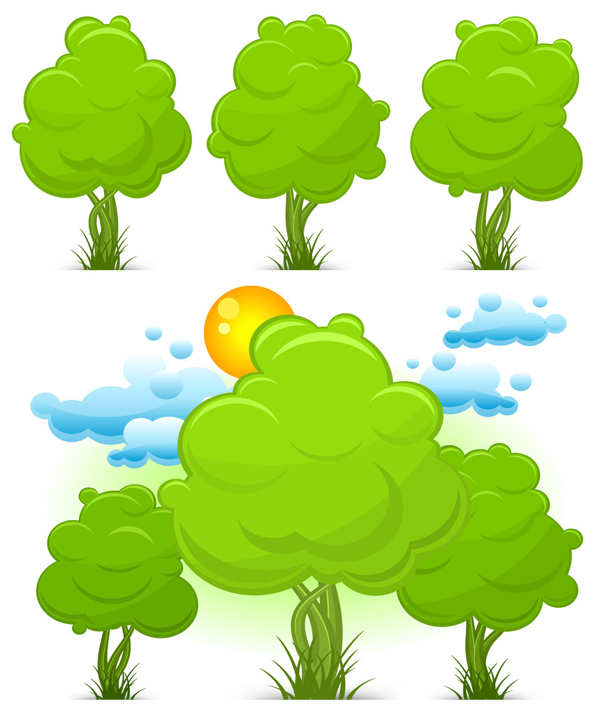 Пейзаж дерева
 - Вектор,изображение