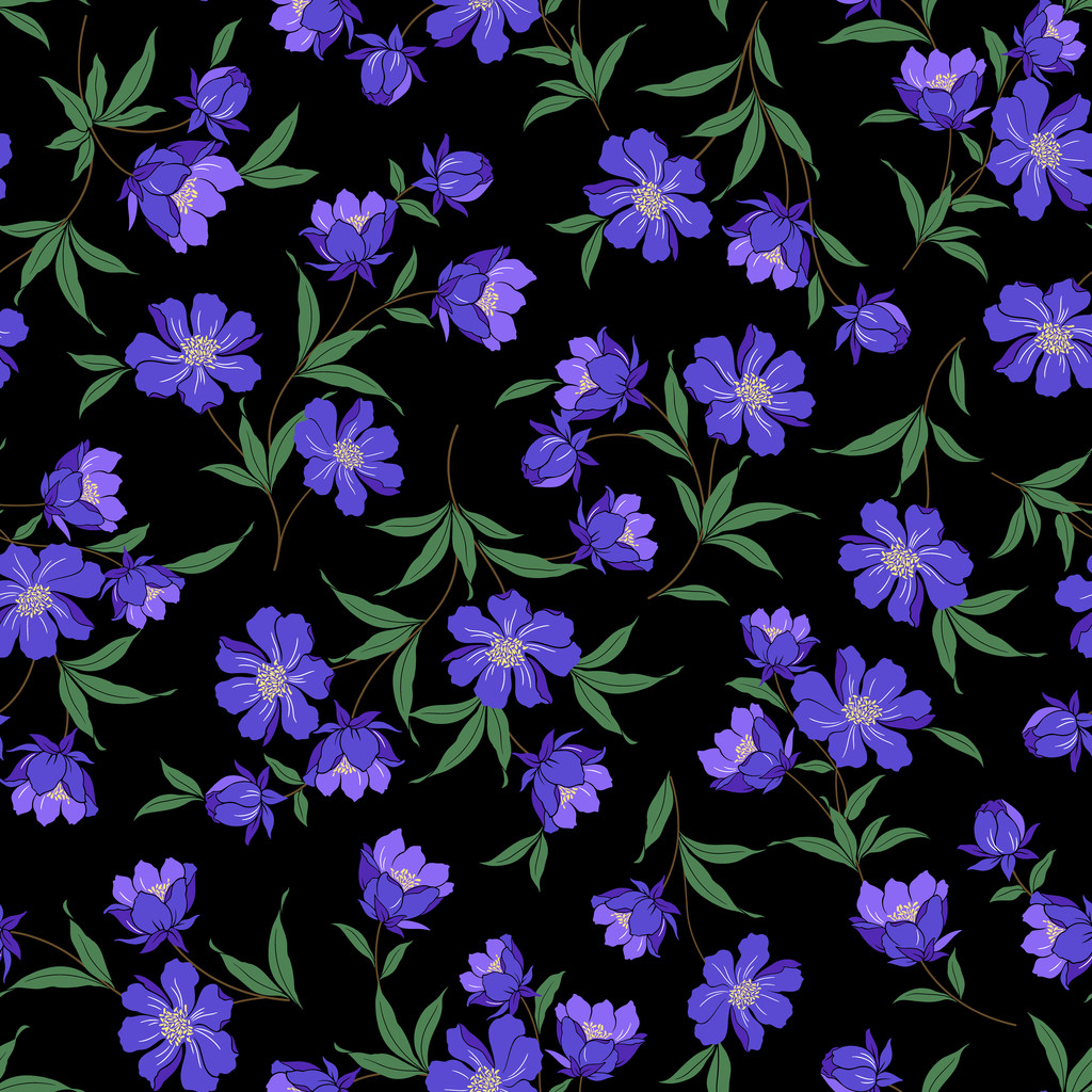 Patrón de ilustración flor
 - Vector, Imagen