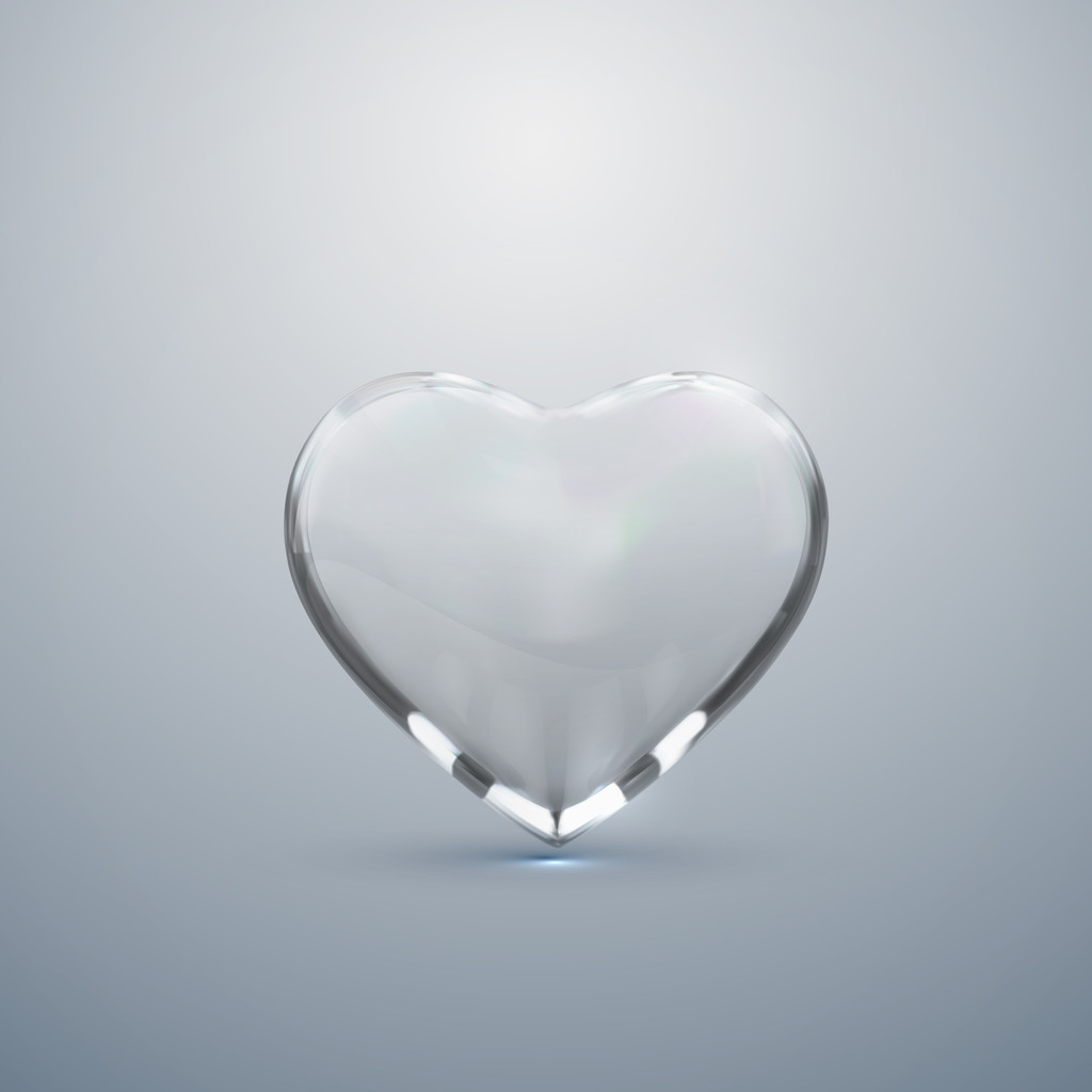 Καρδιά διαφανές γυαλί. - Διάνυσμα, εικόνα