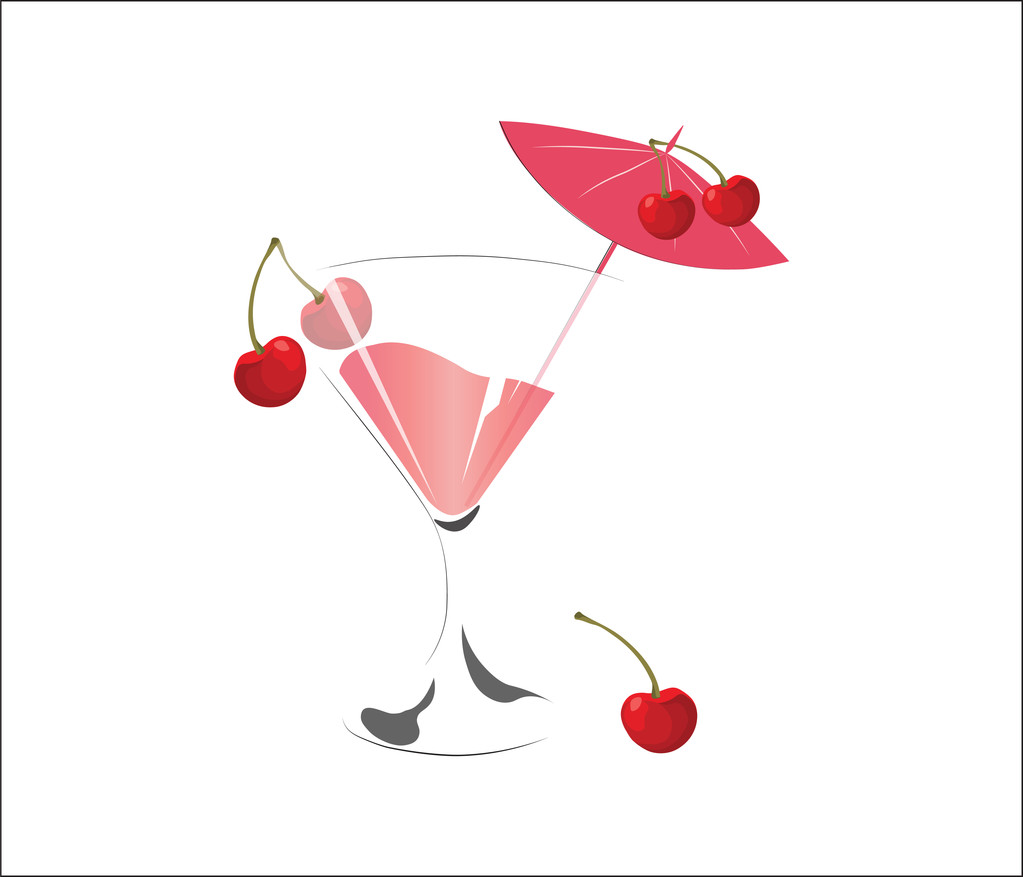 Cocktail di ciliegie isolato
 - Vettoriali, immagini