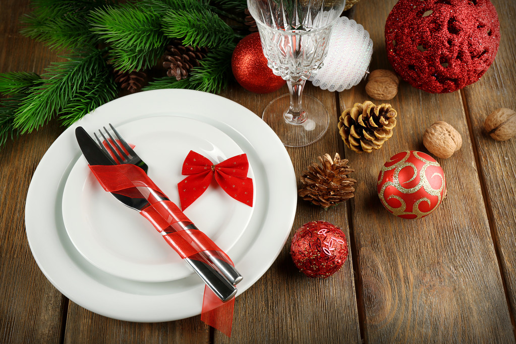 Table setting with Christmas decoration  - Photo, Image