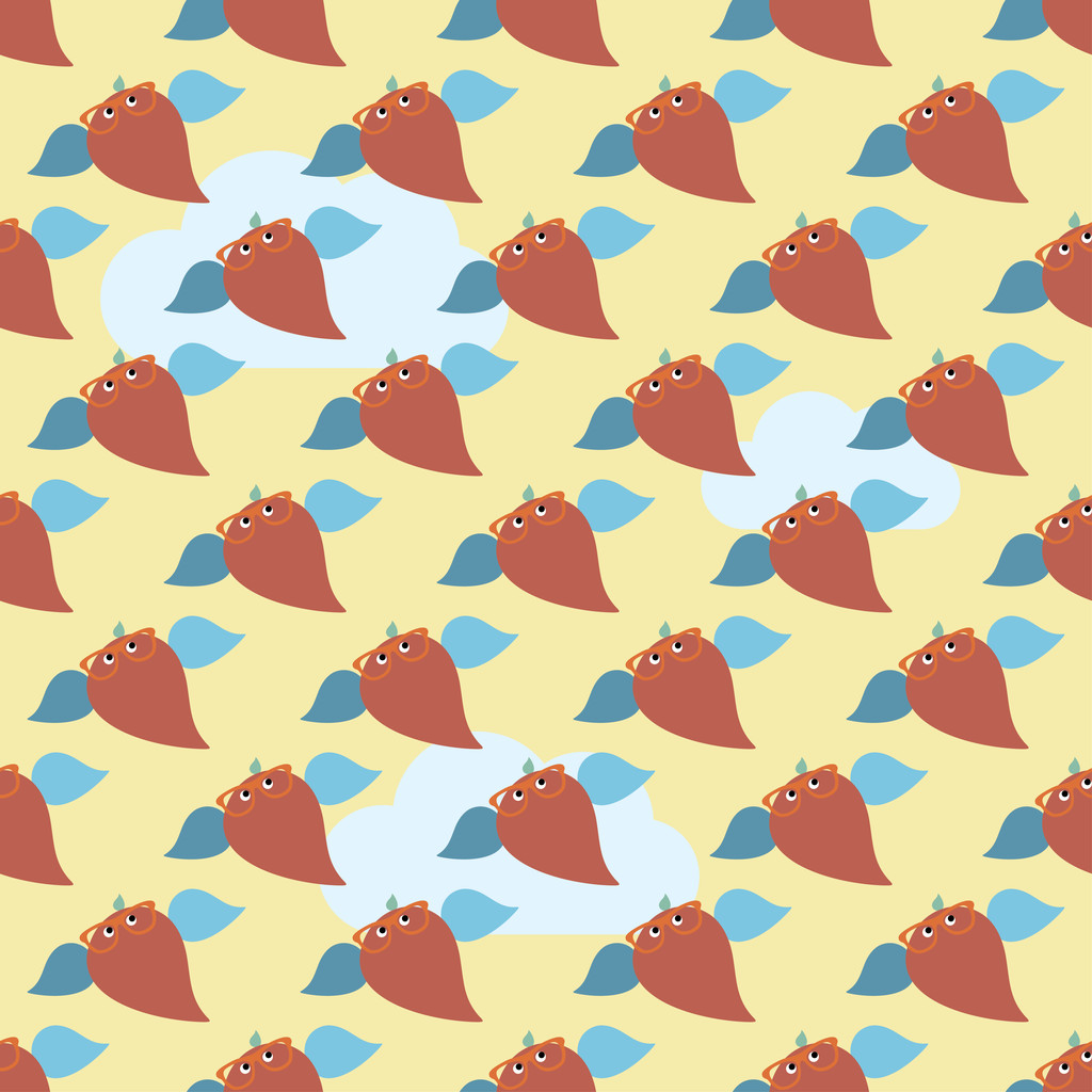 Безшовний декоративний векторний фон з совами
 - Вектор, зображення
