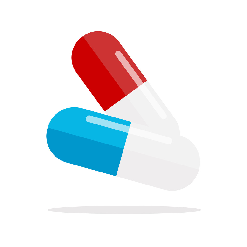 Pillen rood & blauw - Vector, afbeelding