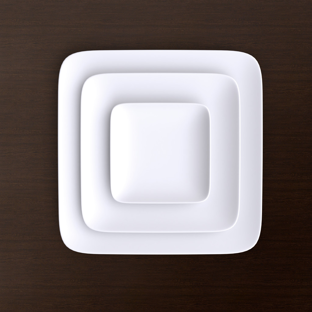 Empty white plates - Photo, Image
