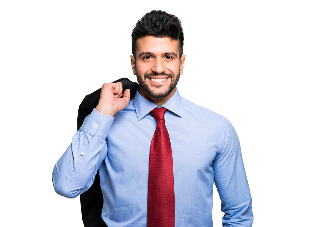 Sonriente hombre de negocios en blanco
 - Foto, imagen
