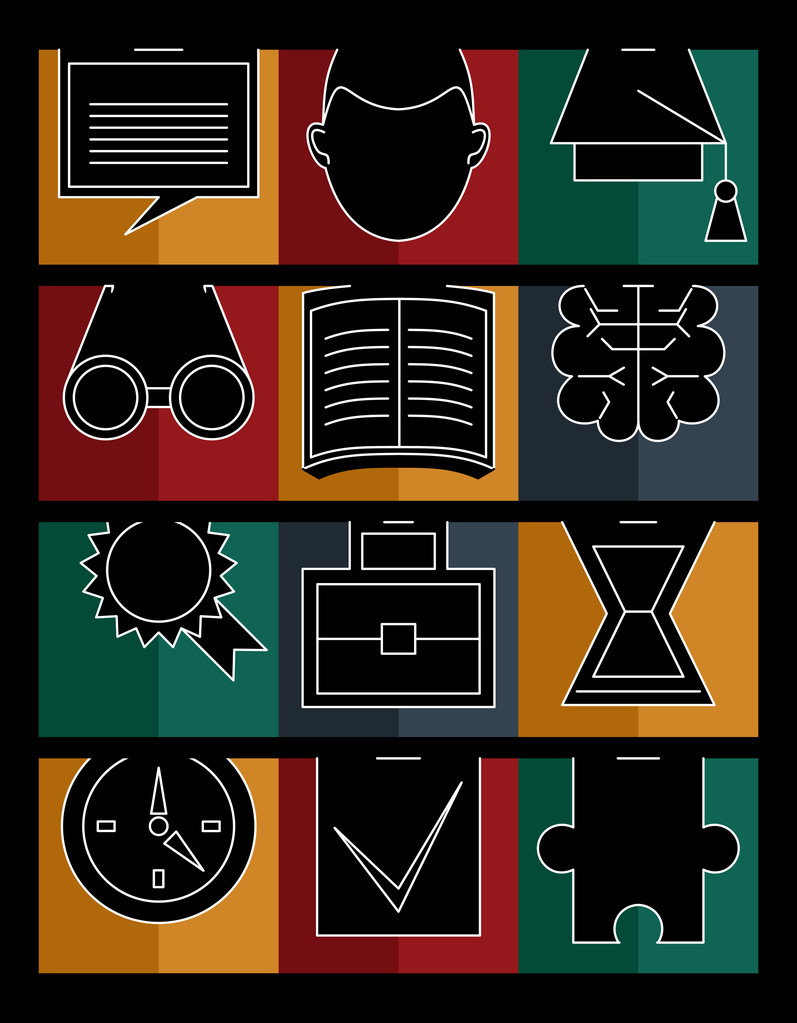 Colorful Education Icons - Vector, Image