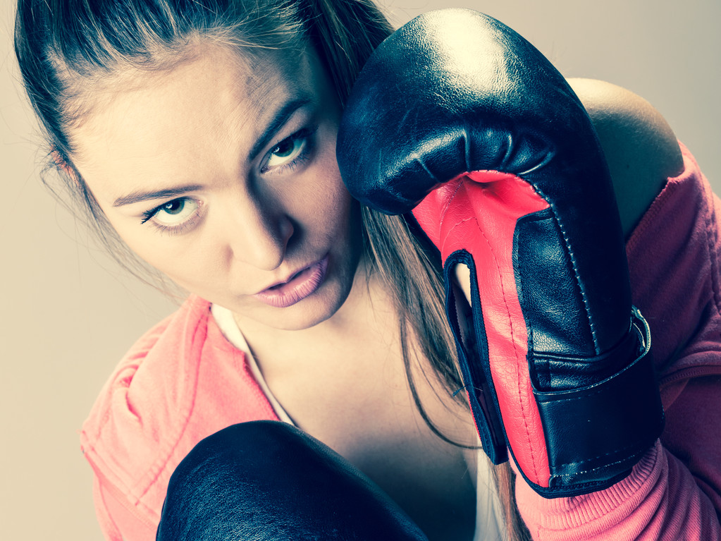 Přizpůsobit dívka v Boxerské rukavice - Fotografie, Obrázek
