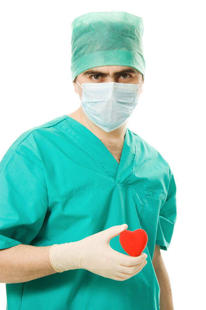 mužské doktor se srdcem v jeho rukou - Fotografie, Obrázek