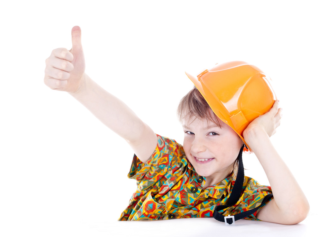 Kleiner Junge mit Helm - Foto, Bild