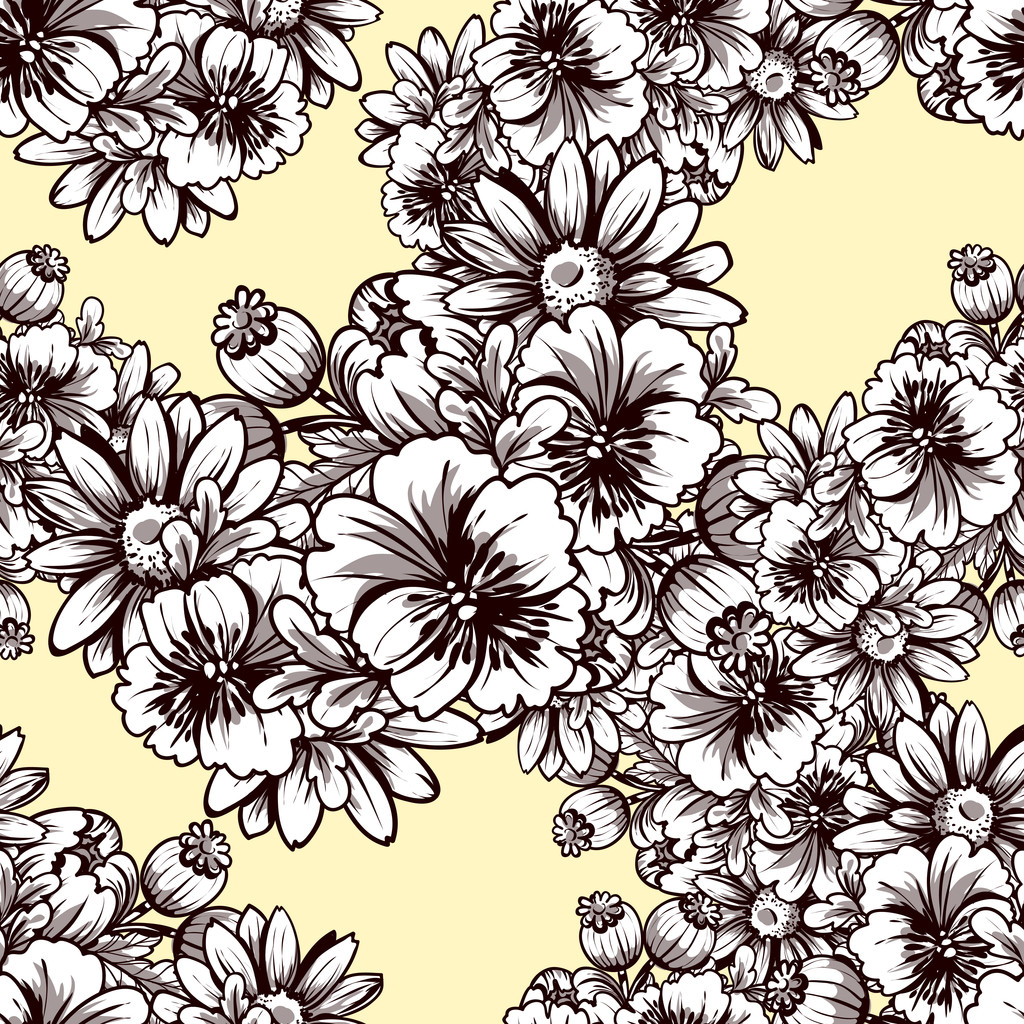 Florales nahtloses Muster - Vektor, Bild
