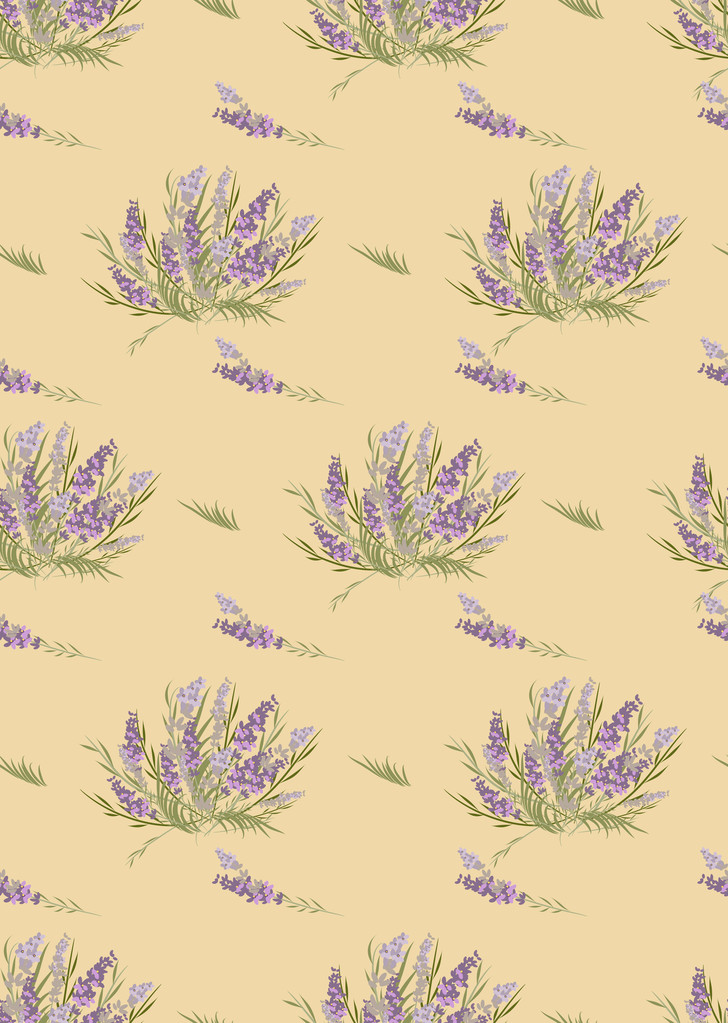 Patrón retro de lavanda floral
 - Vector, Imagen