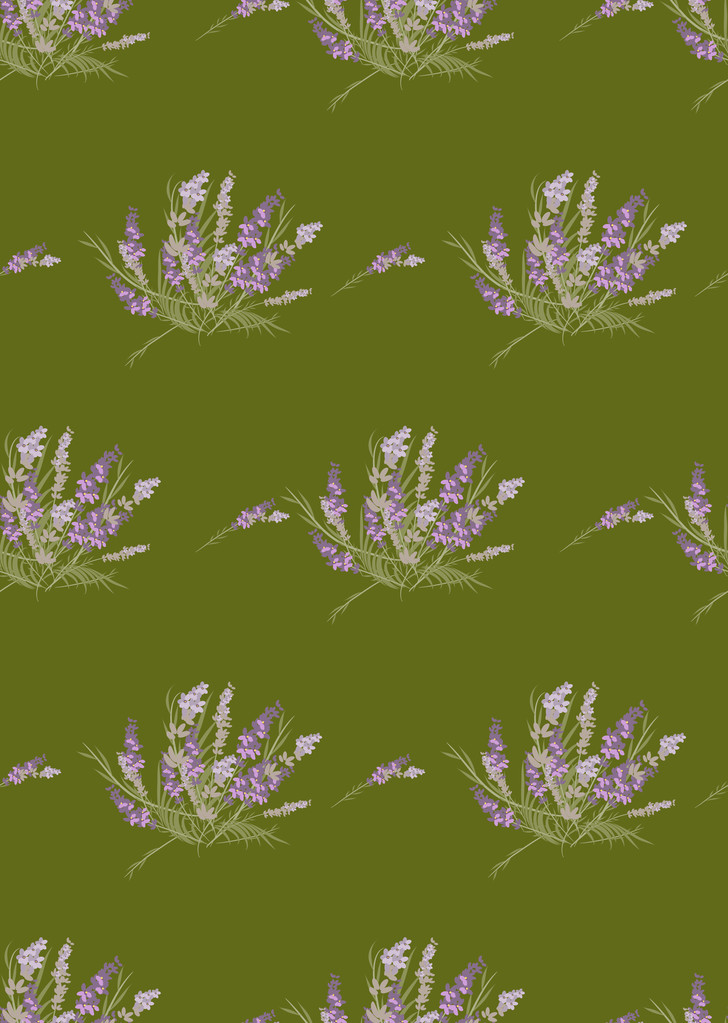 Ρετρό μοτίβο λουλουδιών λεβάντας - Διάνυσμα, εικόνα
