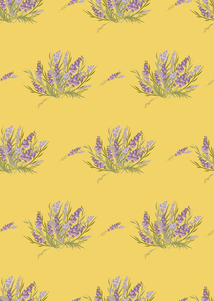 Квітковий лавандовий ретро візерунок
 - Вектор, зображення
