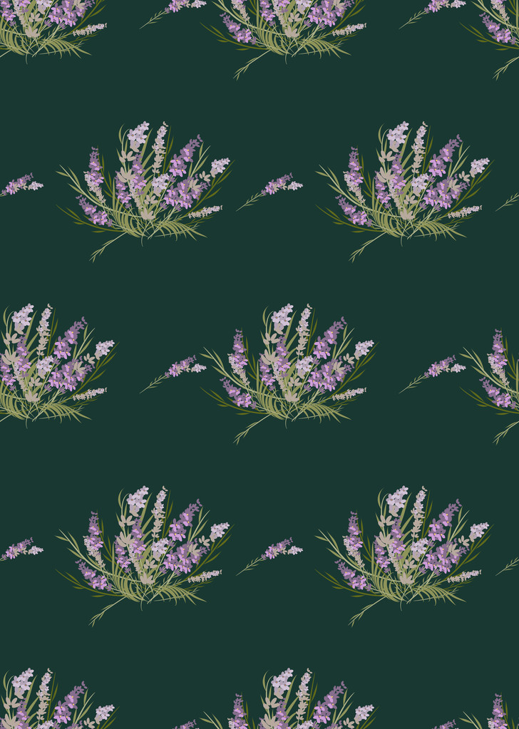 Квітковий лавандовий ретро візерунок
 - Вектор, зображення