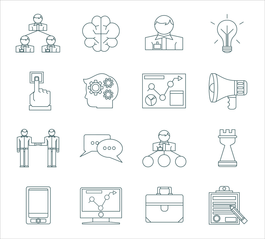 Iconos de negocio y gestión
 - Vector, Imagen