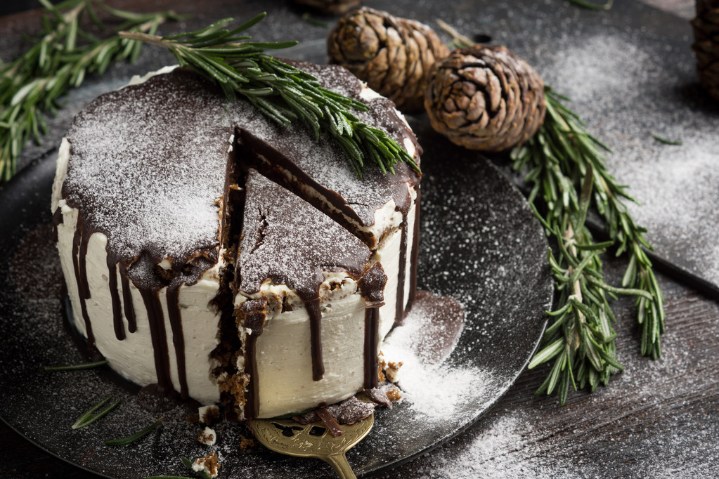 Cremige Kuchen mit Schokoladenglasur - Foto, Bild