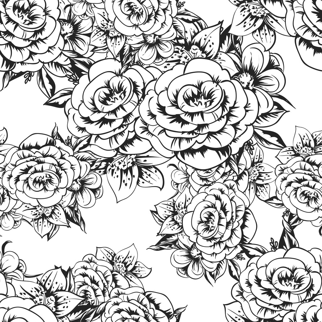 bloemen naadloos patroon - Vector, afbeelding