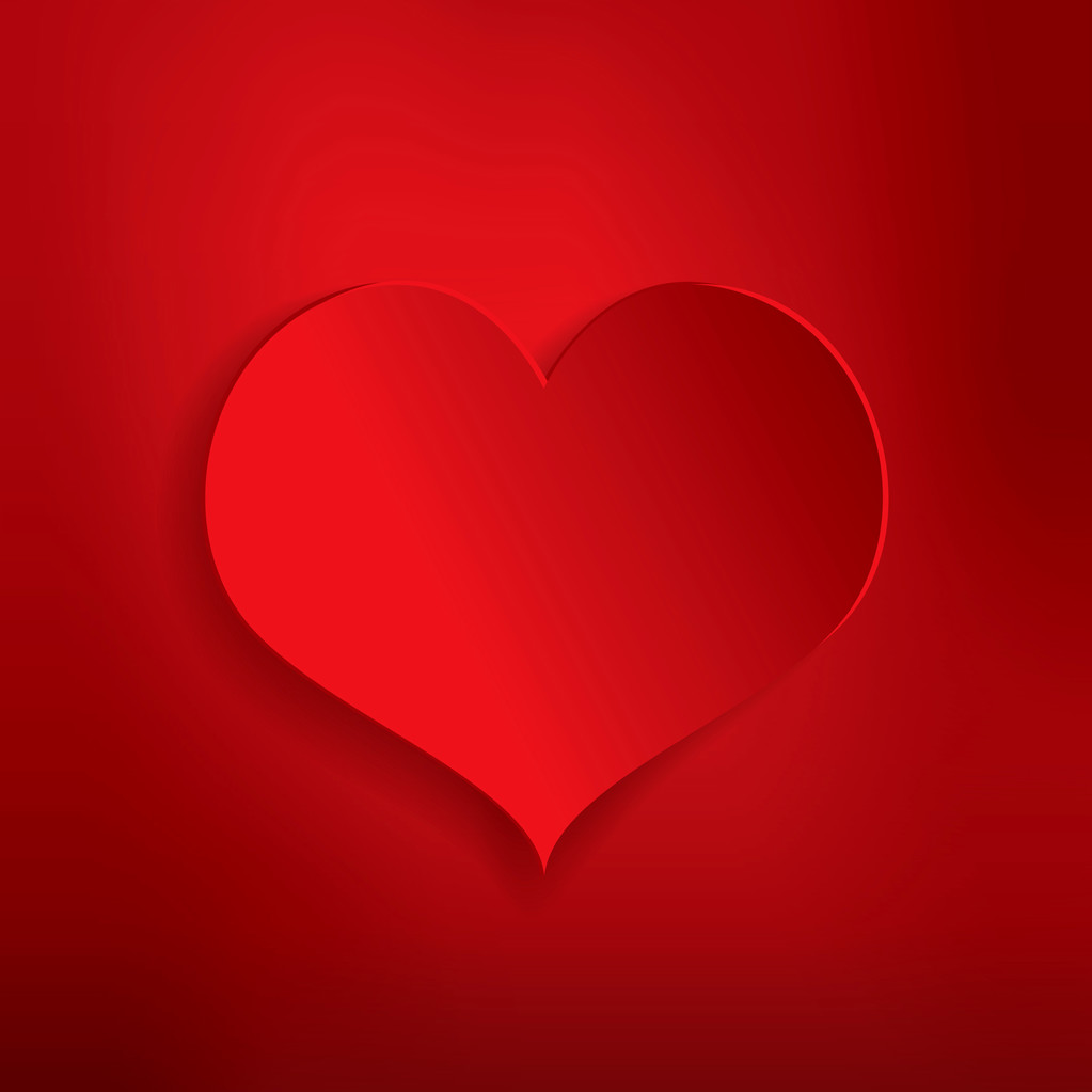 kırmızı bir arka plan üzerinde kalp şeklinde - Vektör, Görsel