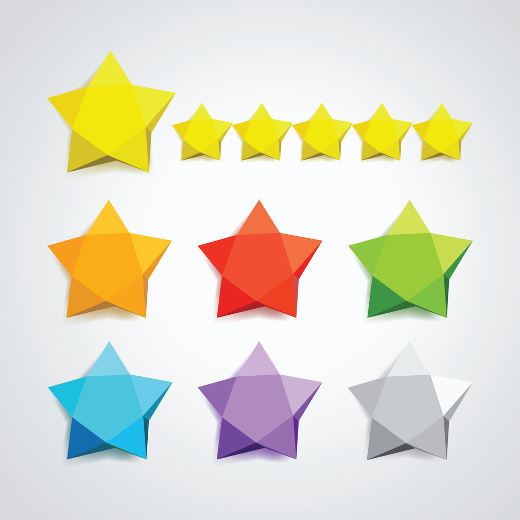 Vector set of colored stars. - Vector, Image
