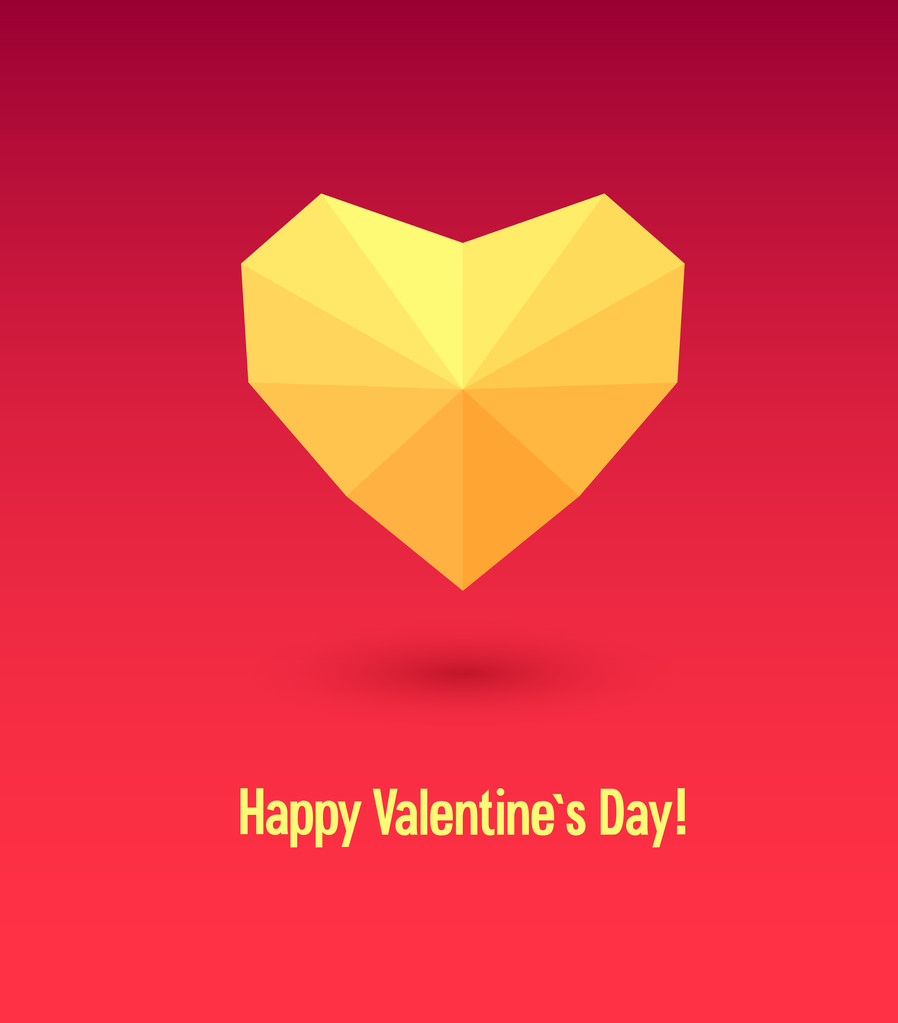 Valentines day card with abstract heart. - Vector, Image