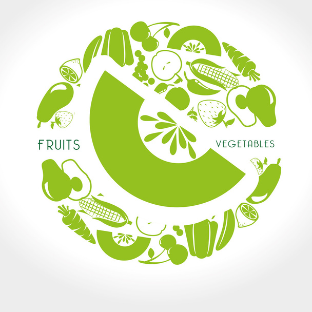 фрукты и овощи дизайн
 - Вектор,изображение