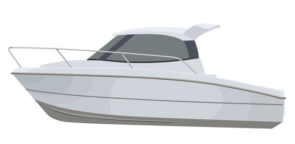 White motor boat - Vecteur, image