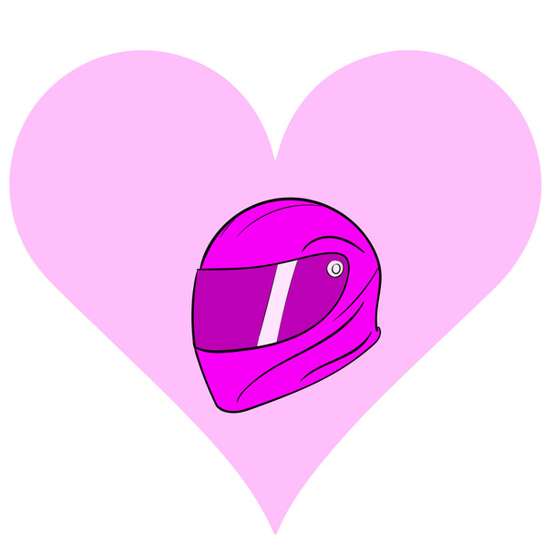 Crash kypärä vaaleanpunainen sydän
 - Vektori, kuva