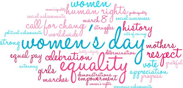Wortwolke zum Frauentag - Vektor, Bild